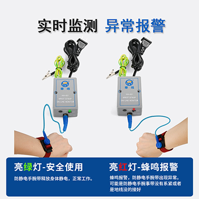 現(xiàn)貨華唯防靜電手腕帶報警器一拖一單工位HW-601手腕帶在線監(jiān)控器